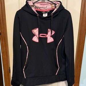 Under Armour Black Hoodie with Pink Details women’s size large